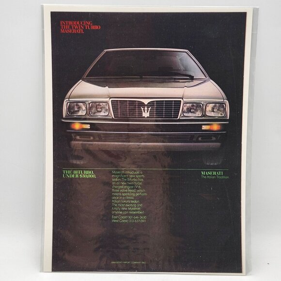 1984 Maserati Biturbo Magazine Print Ad Italian Luxury Car - Picture 1 of 1